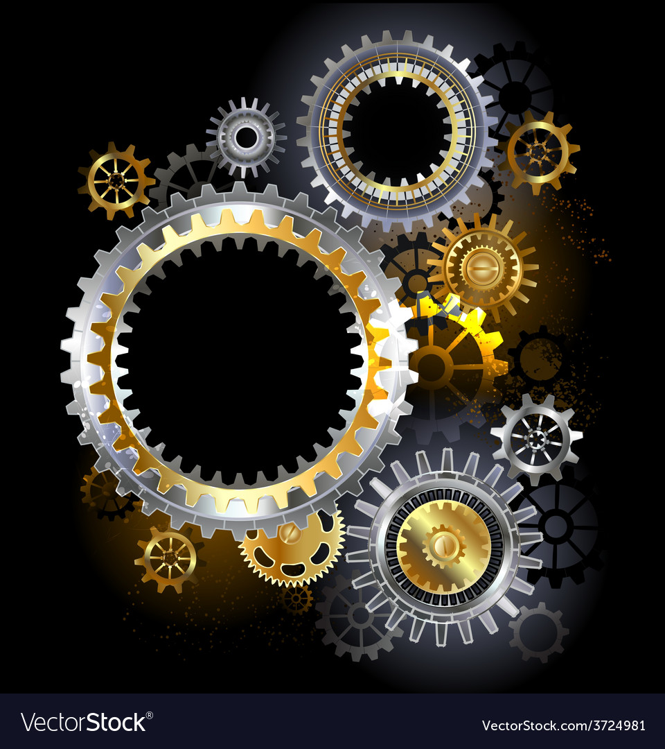 Steel gears Royalty Free Vector Image - VectorStock