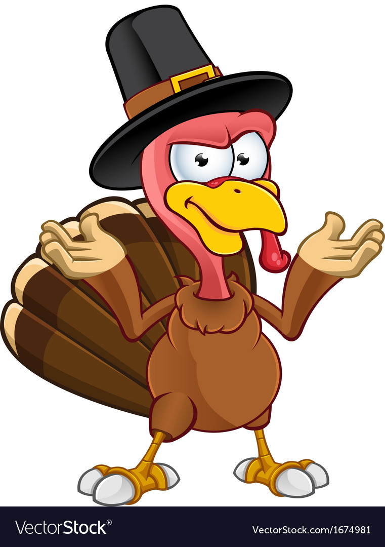 Turkey mascot confused Royalty Free Vector Image