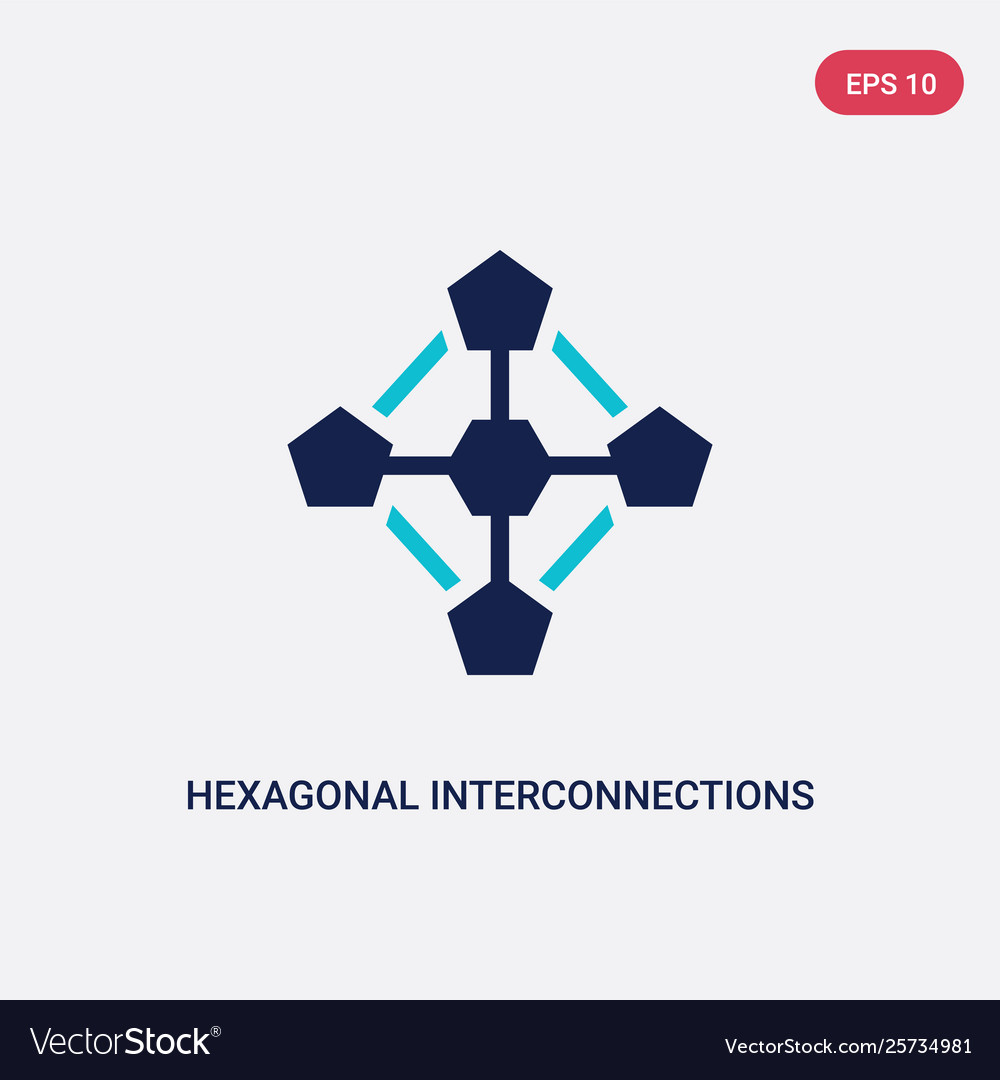 Two color hexagonal interconnections icon from vector image Two color hexagonal interconnections icon from