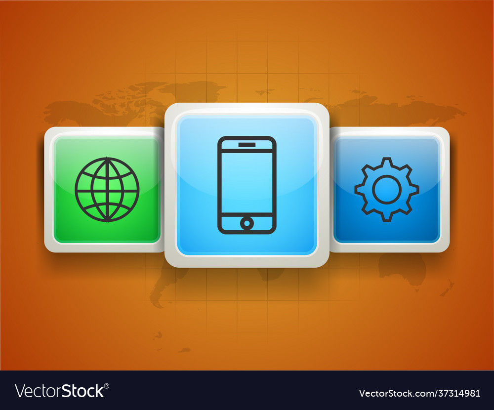 Web symbols in square frames for business