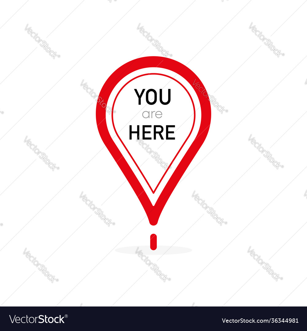 You are here red location pointer marker isolated Vector Image