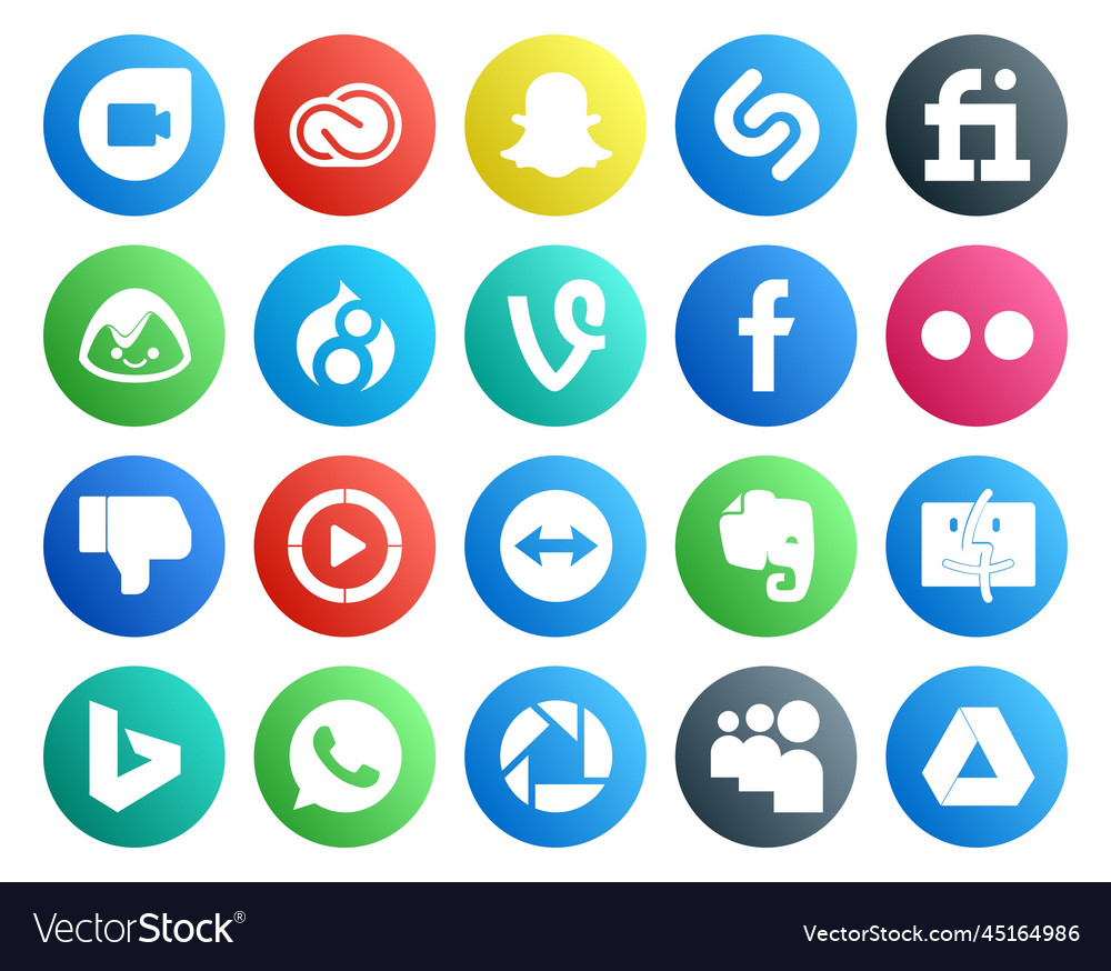 20 social media icon pack including finder