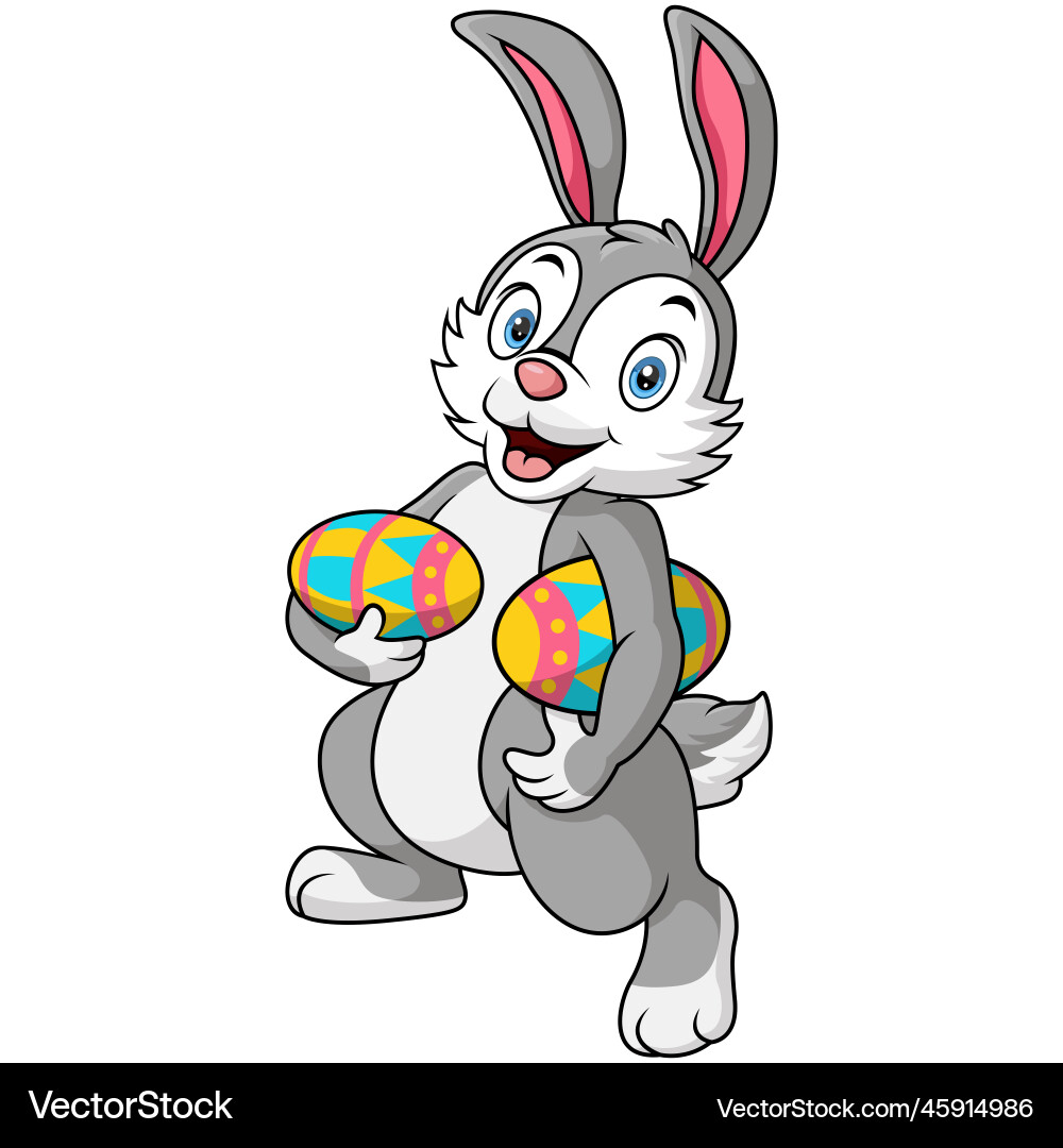 Cute rabbit carrying an easter eggs Royalty Free Vector