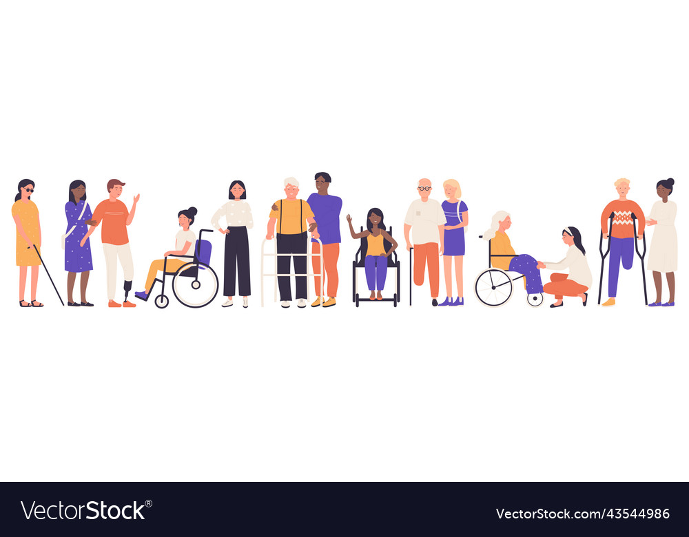 Diverse multiethnic group of old and young people Vector Image