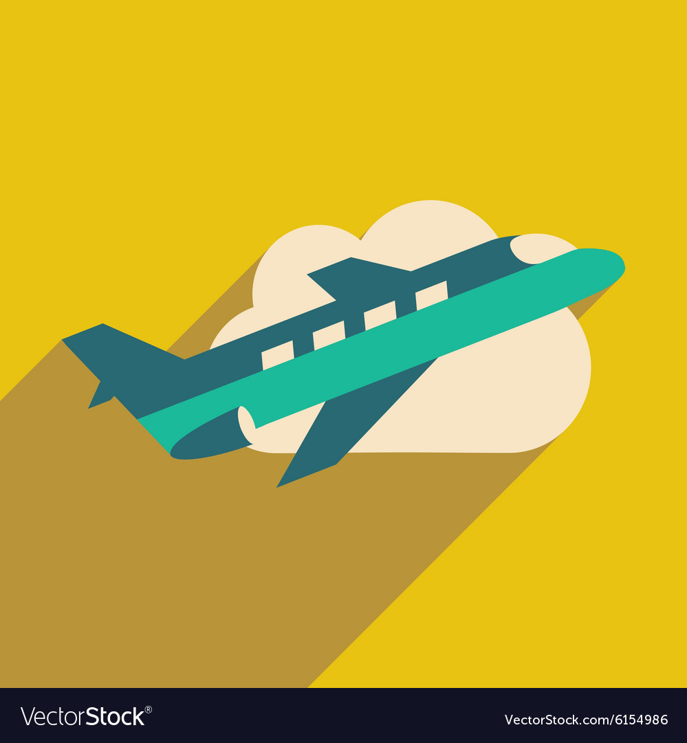 Flat with shadow icon and mobile application plane