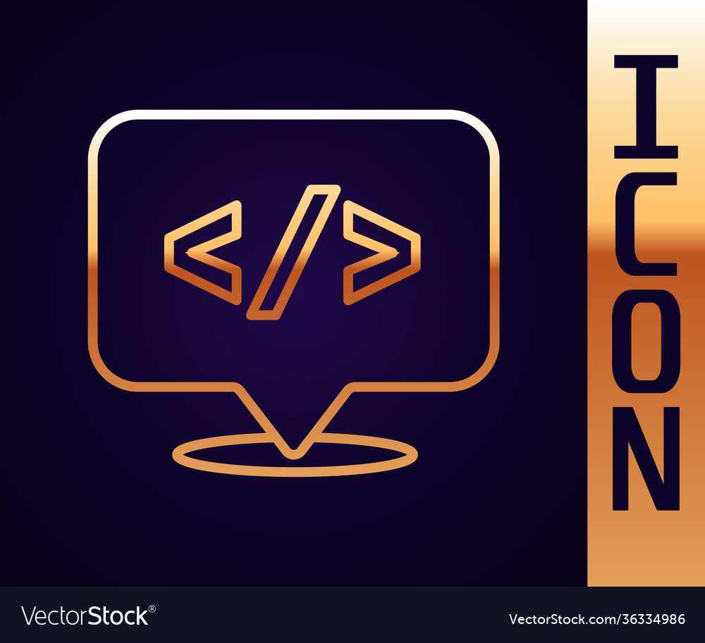 Gold line web design and front end development vector image Gold line web design and front end development