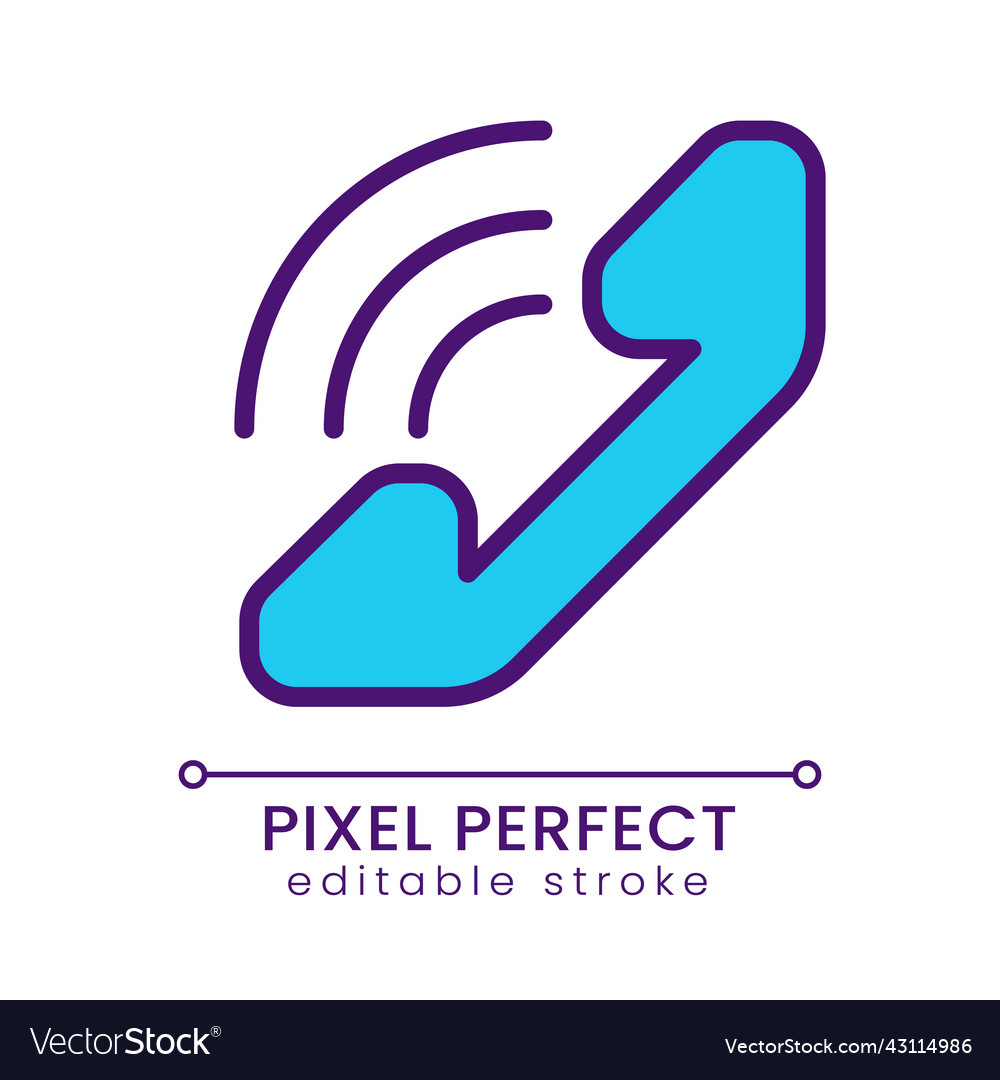 Handset pixel perfect rgb color icon vector image Handset pixel perfect rgb color icon
