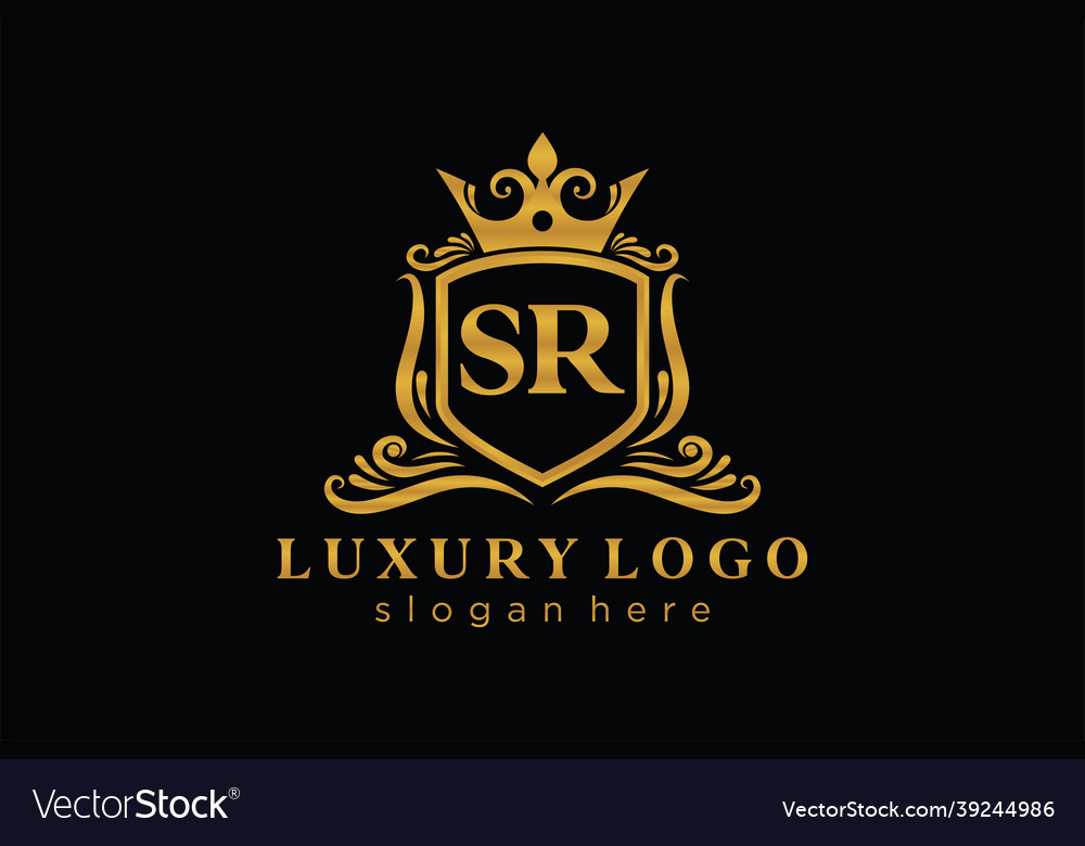 Initial sr letter royal luxury logo template