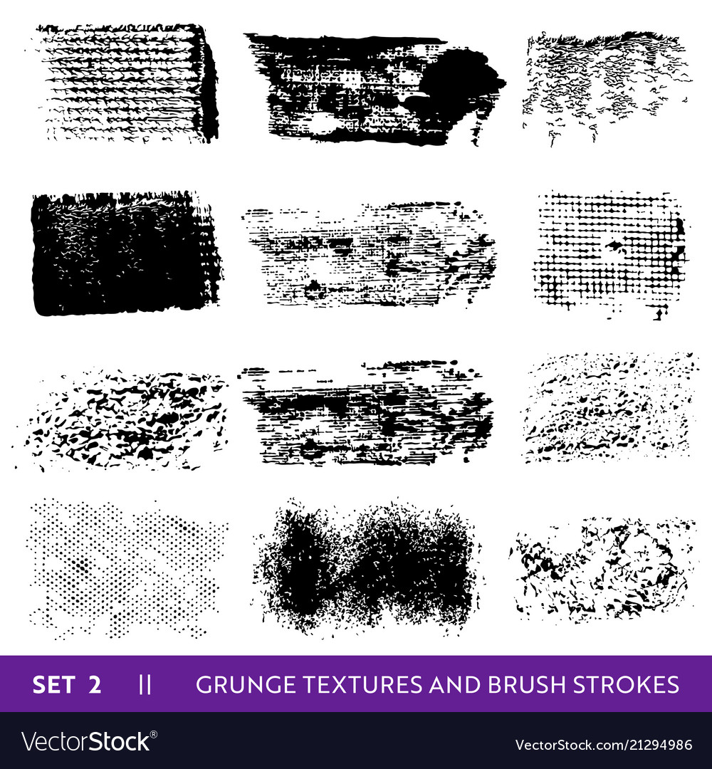 Ink brush strokes grunge paint splatters Vector Image