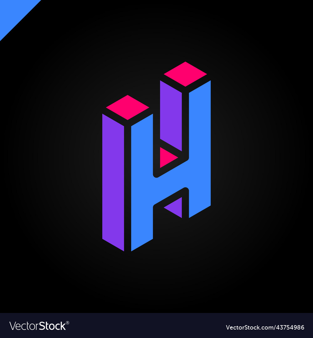 Isometric letter h logo abstract and simple Vector Image