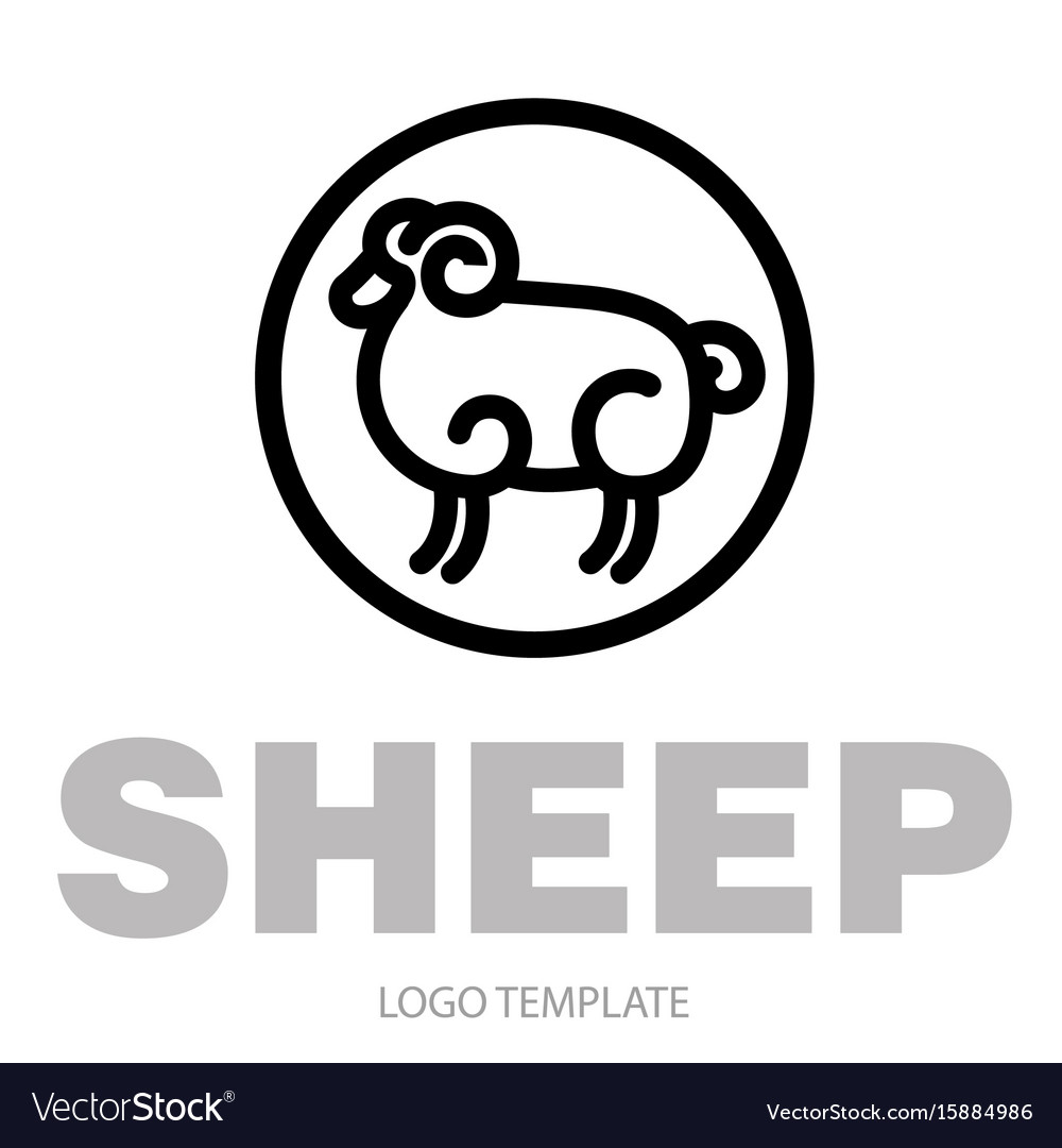 Linear stylized drawing of ram Royalty Free Vector Image