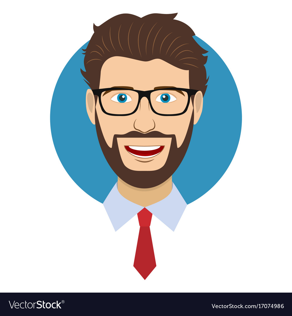 Man Character Face Avatar In Glasses Royalty Free Vector 0029