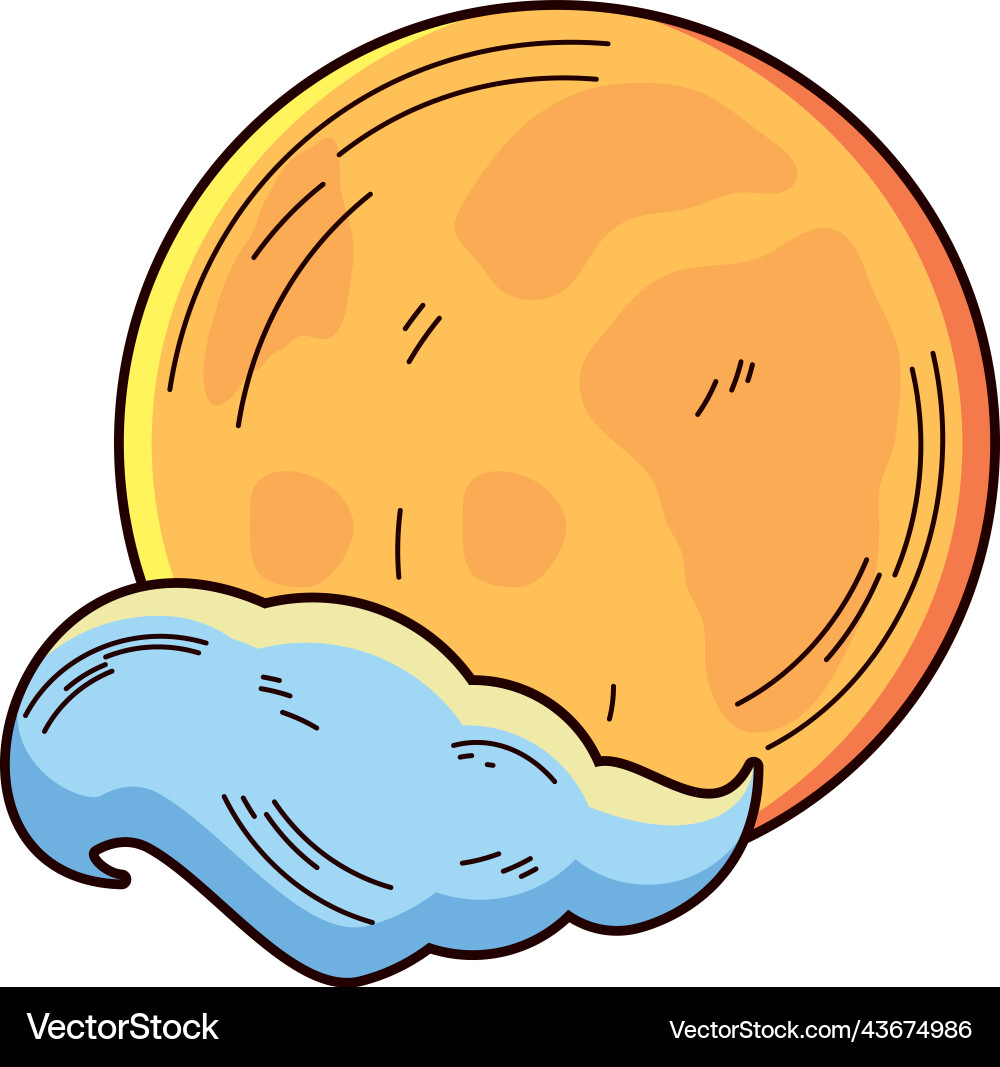 Moon and cloud icon Royalty Free Vector Image - VectorStock