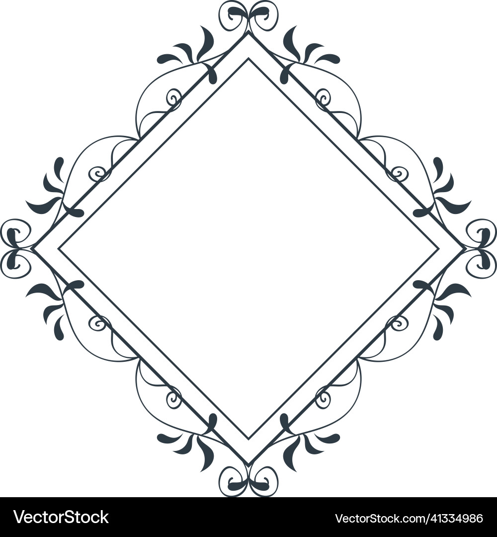 Rhombus elegant monogram icon Royalty Free Vector Image