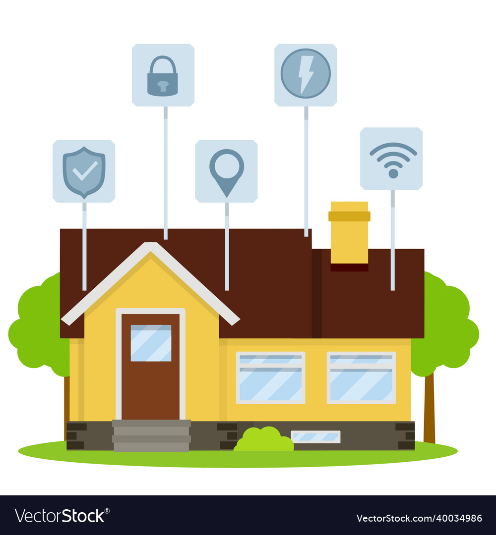 Smart house suburban one-storey building