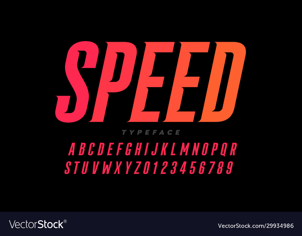 Speed style font Royalty Free Vector Image - VectorStock