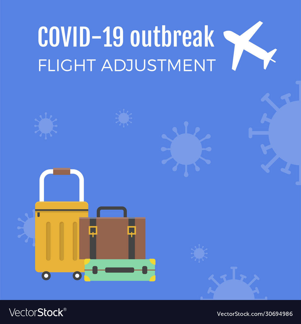 Travel baggage on coronavirus background Vector Image