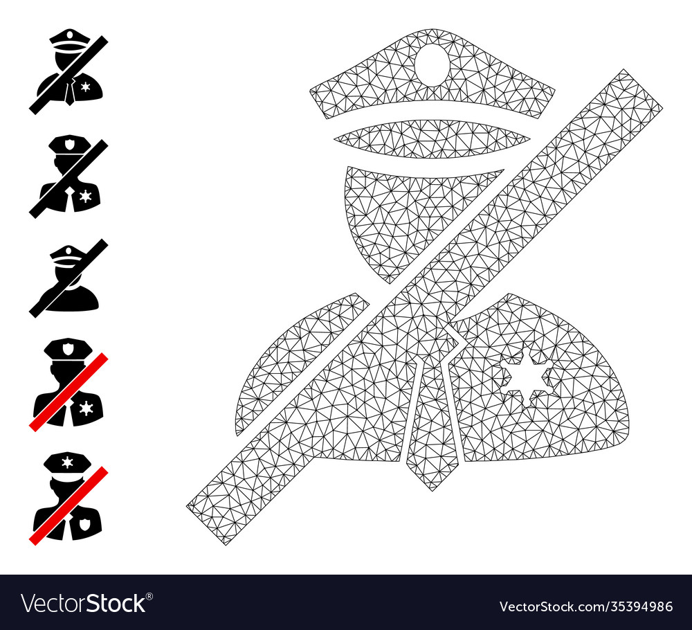Web net frorbidden police man icon with simple vector image Web net frorbidden police man icon with simple