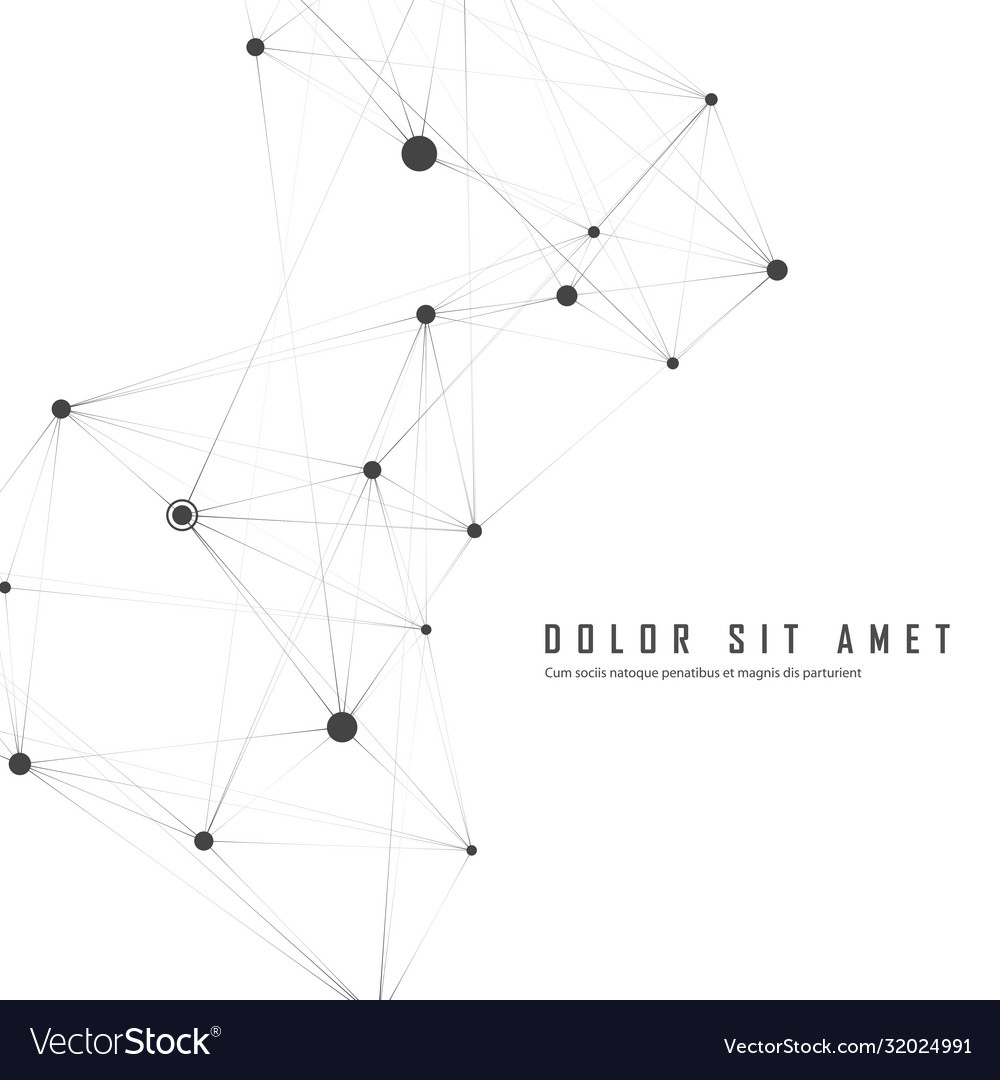 Abstract polygonal with connecting dots lines vector image Abstract polygonal with connecting dots lines