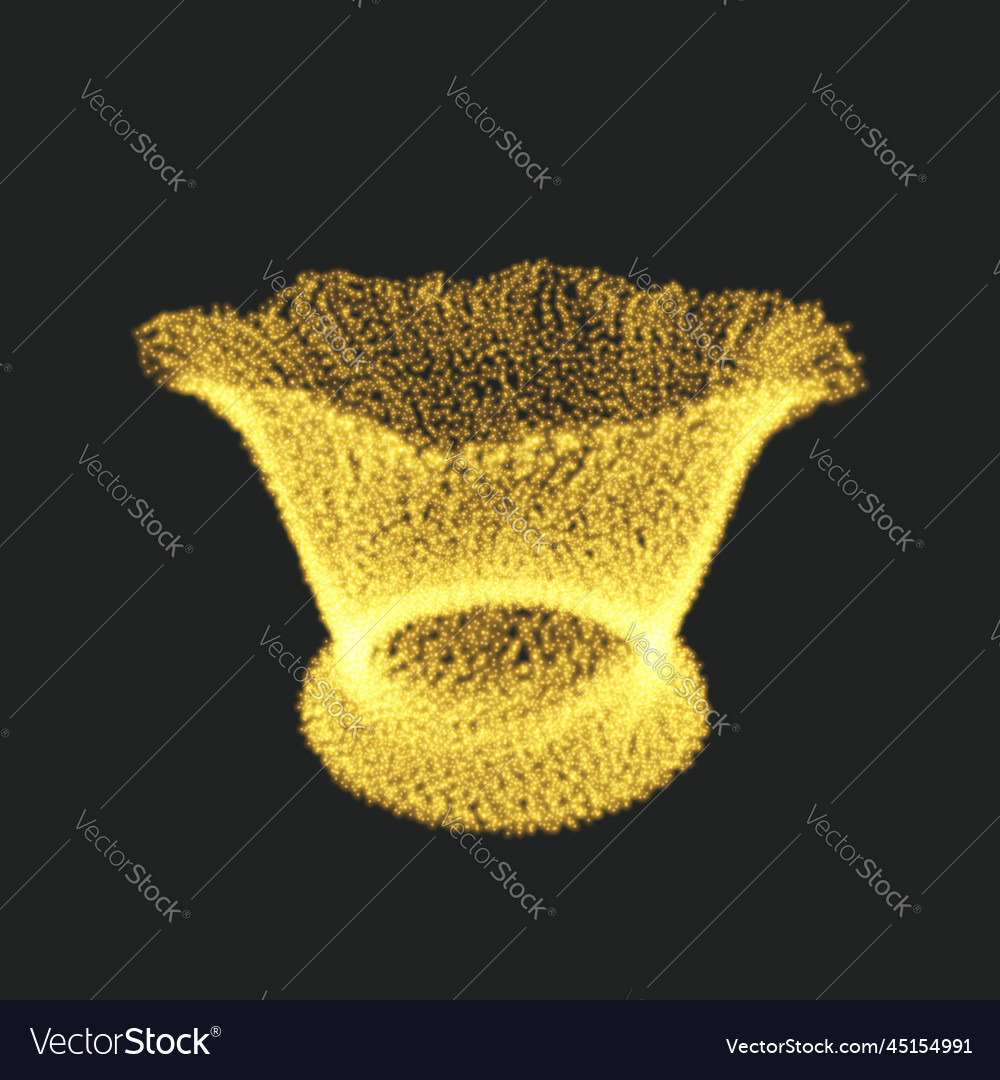 Array with dynamic particles 3d technology style vector image Array with dynamic particles 3d technology style