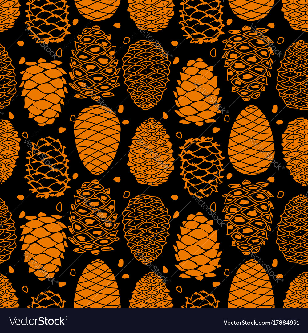 Cedar cones seamless pattern for your design
