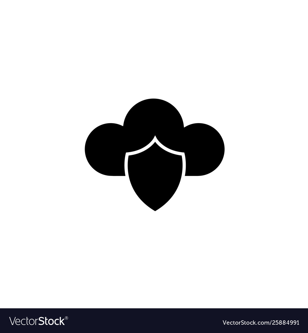 Cloud computing icon with a shield symbol vector image Cloud computing icon with a shield symbol