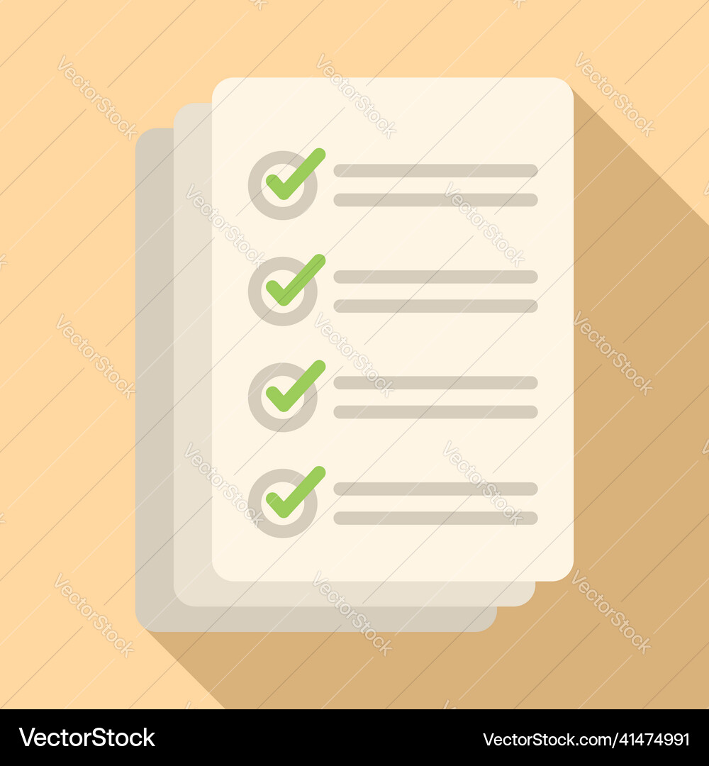 Document test icon flat project work Royalty Free Vector