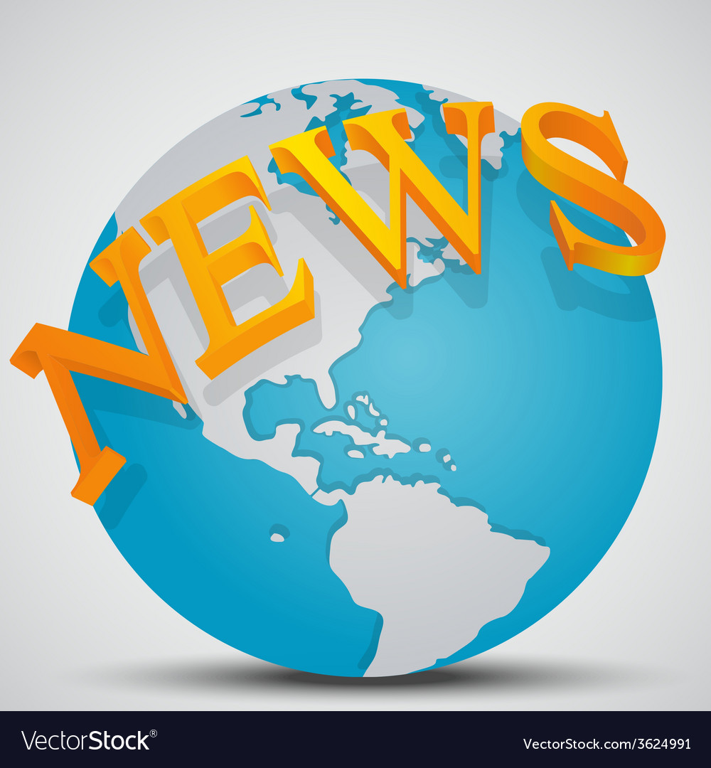 earth globe with word news royalty free vector image