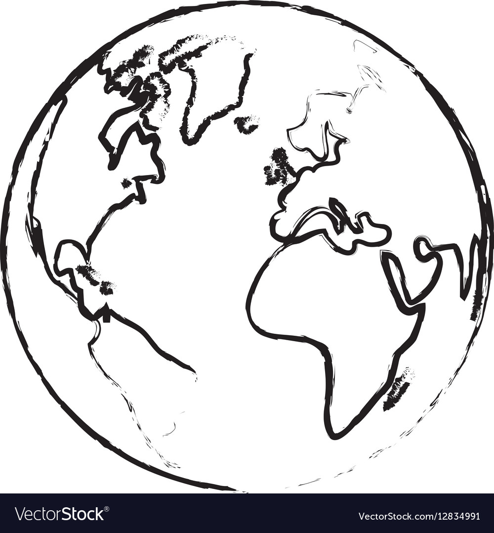 Earth with its different continents Royalty Free Vector