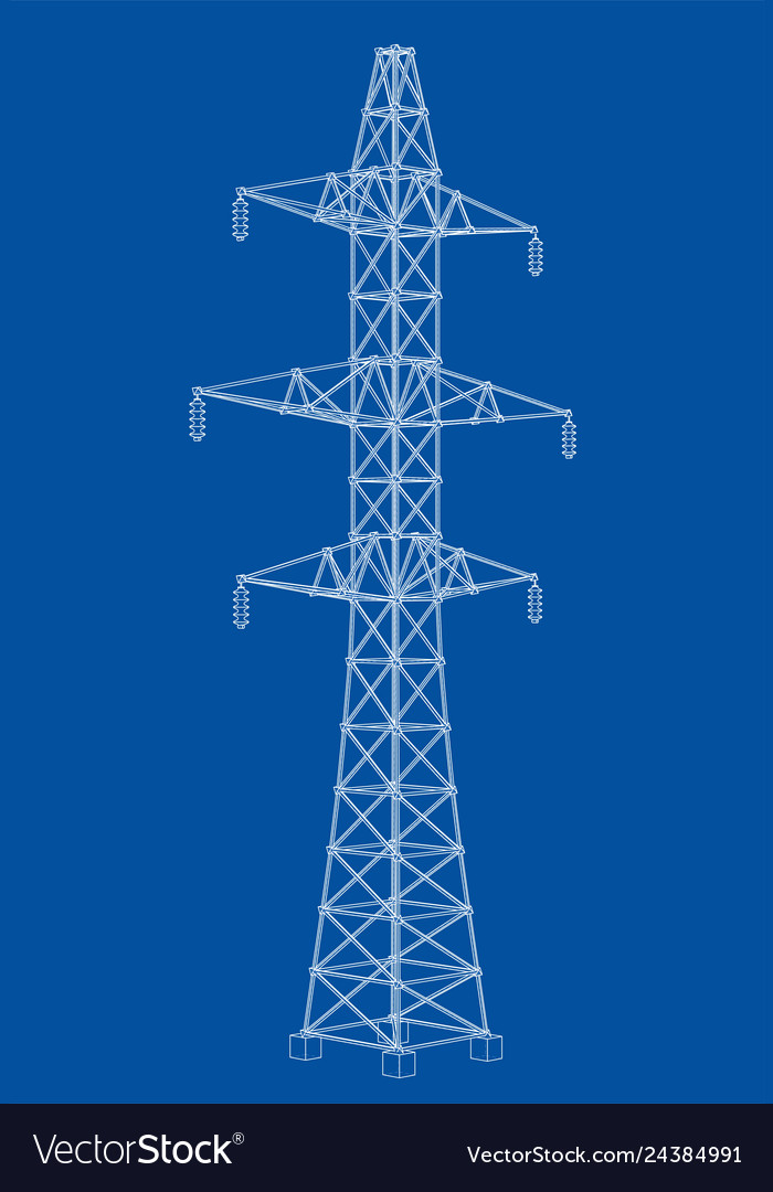 Electric pylon or tower concept Royalty Free Vector Image