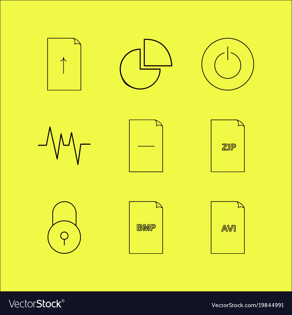 Files and folders linear icon set simple outline