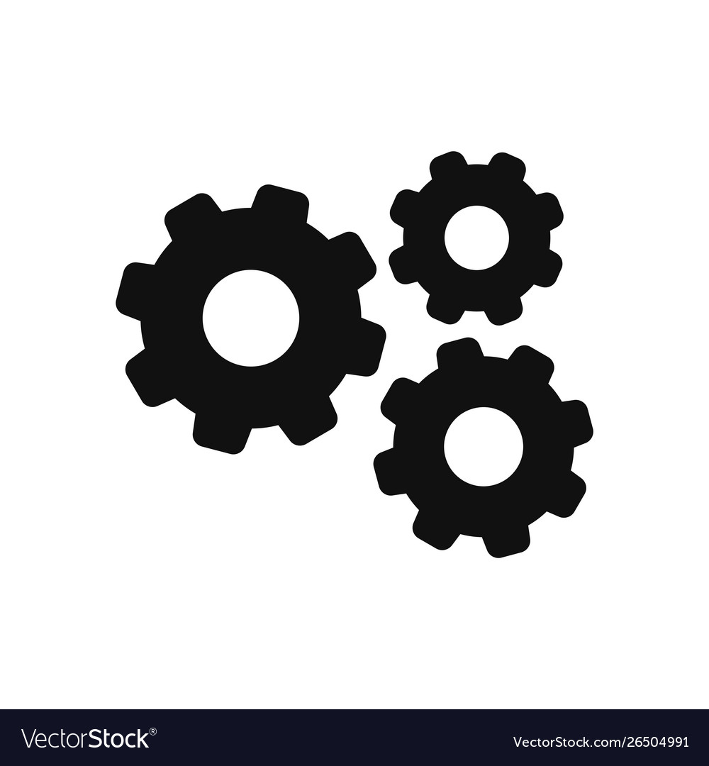 Gears icon in modern design style for web site vector image Gears icon in modern design style for web site