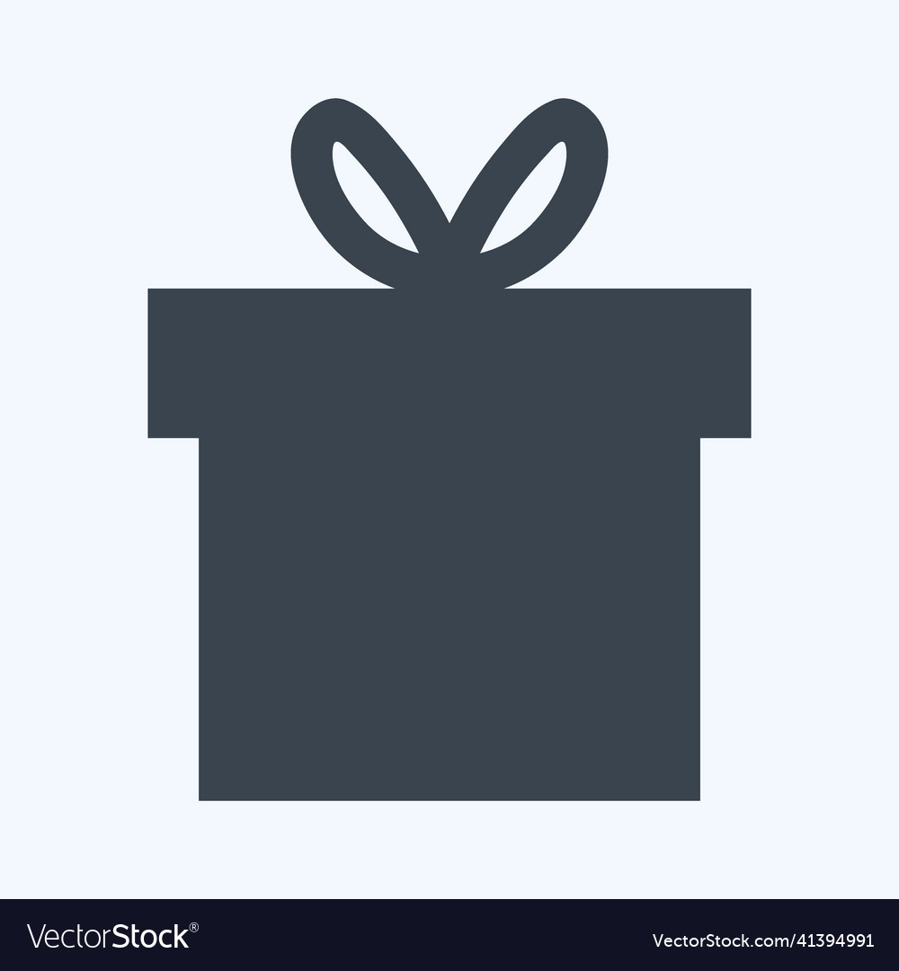 Gift box icon in trendy glyph style isolated