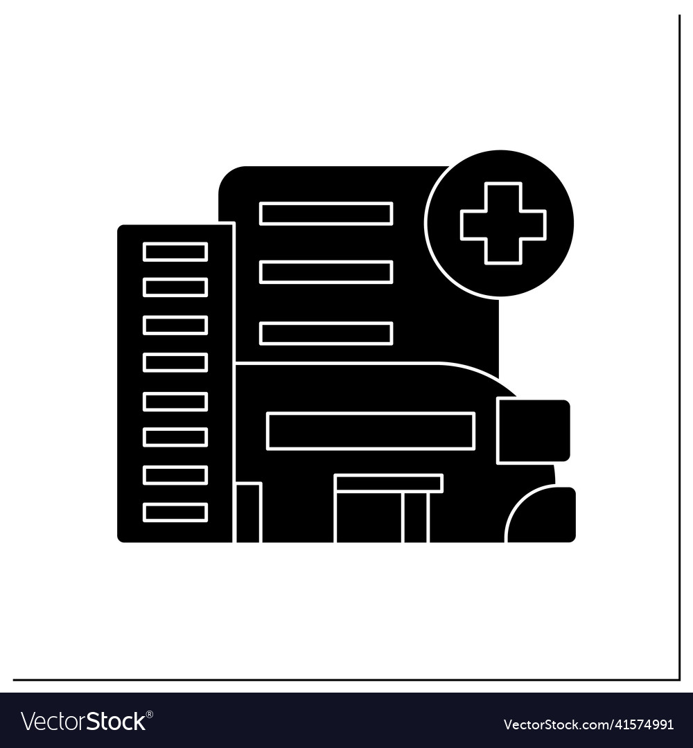 Hospital glyph icon