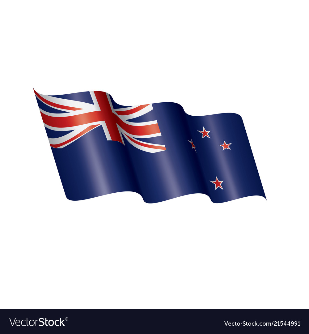 New zealand flag on a white