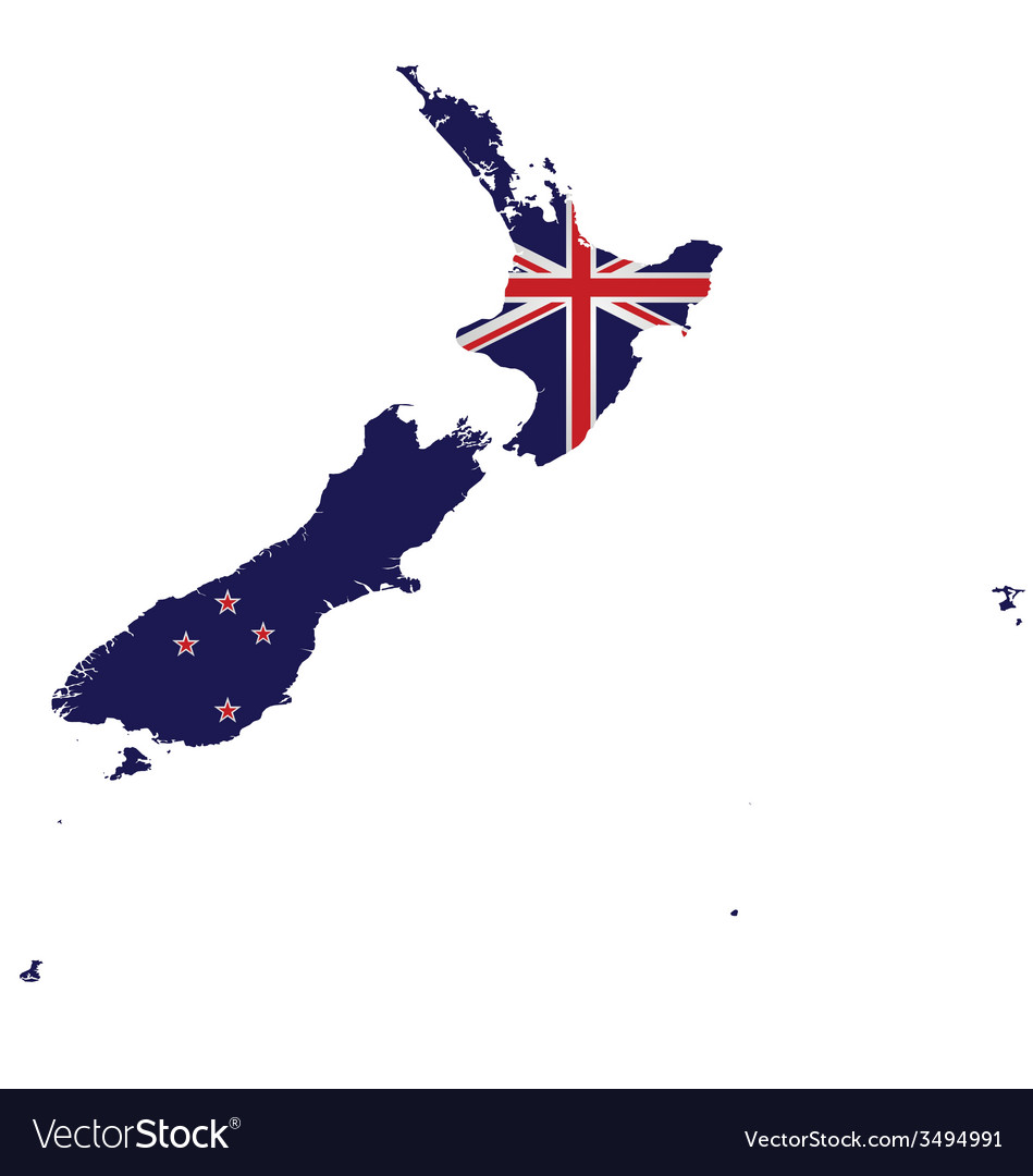 New Zealand Map Flag Royalty Free Vector Image