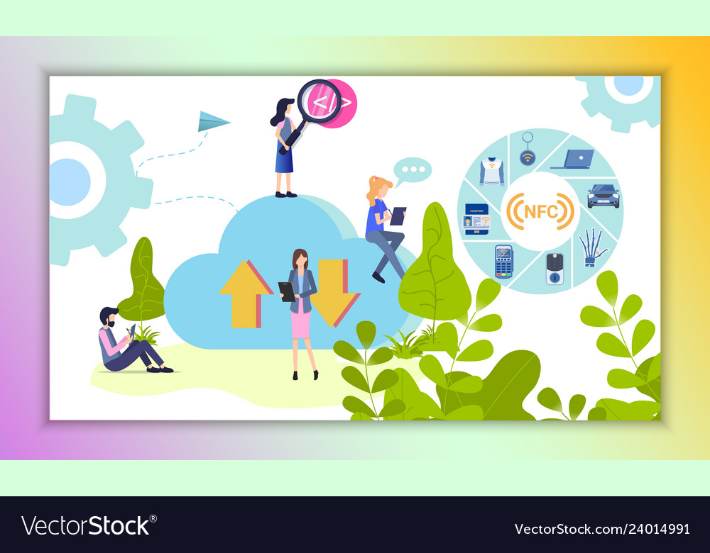 Nfc gadget utilization expansion vector image Nfc gadget utilization expansion