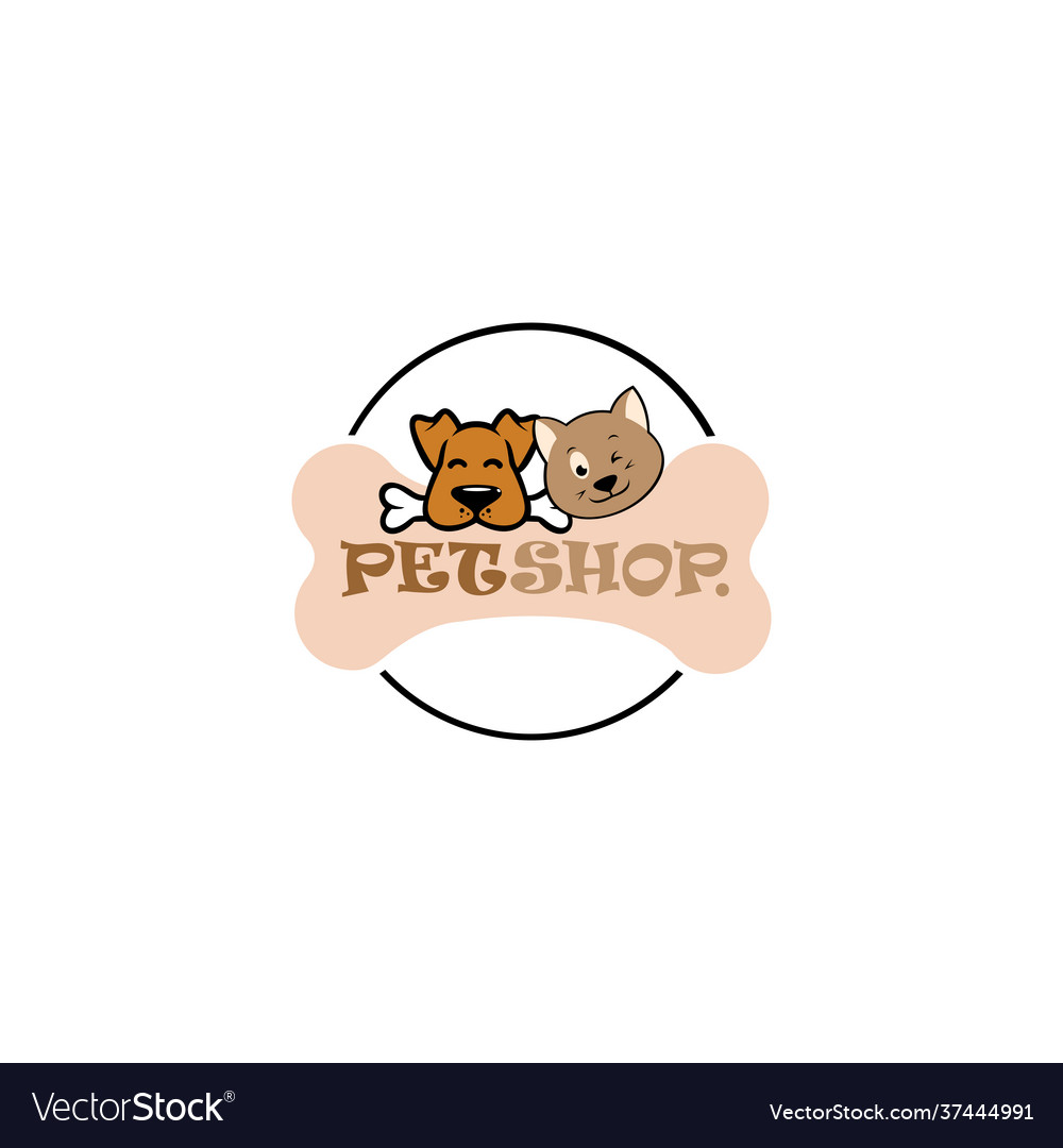 Pet shop logo template label design elements