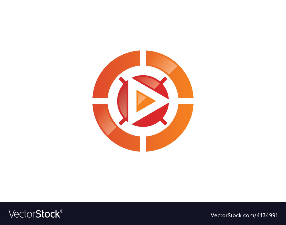 Play video target logo Royalty Free Vector Image