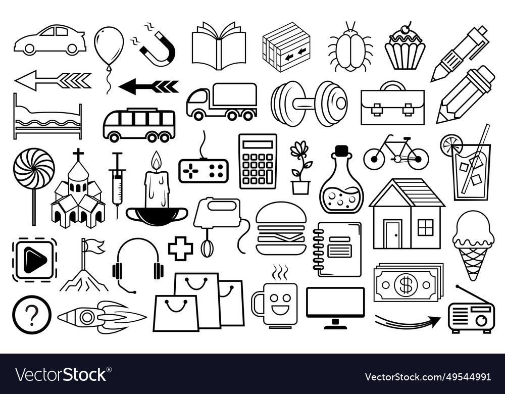 Random icon set vector image Random icon set