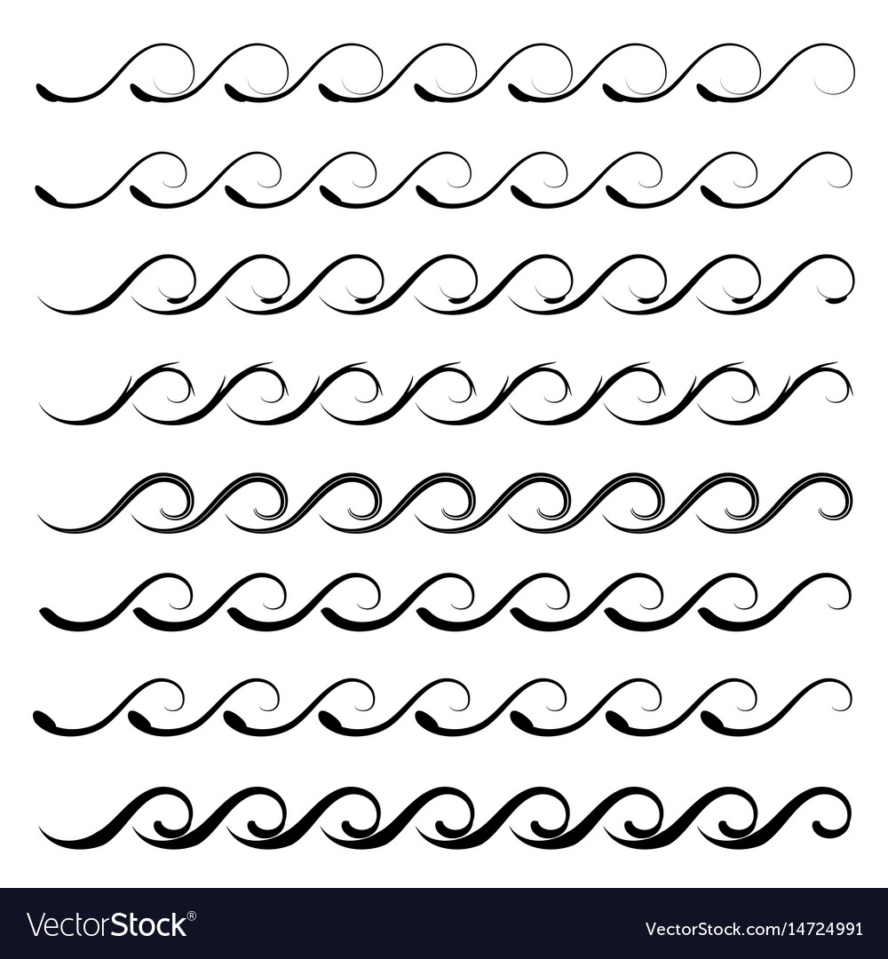 Seamless wave pattern set