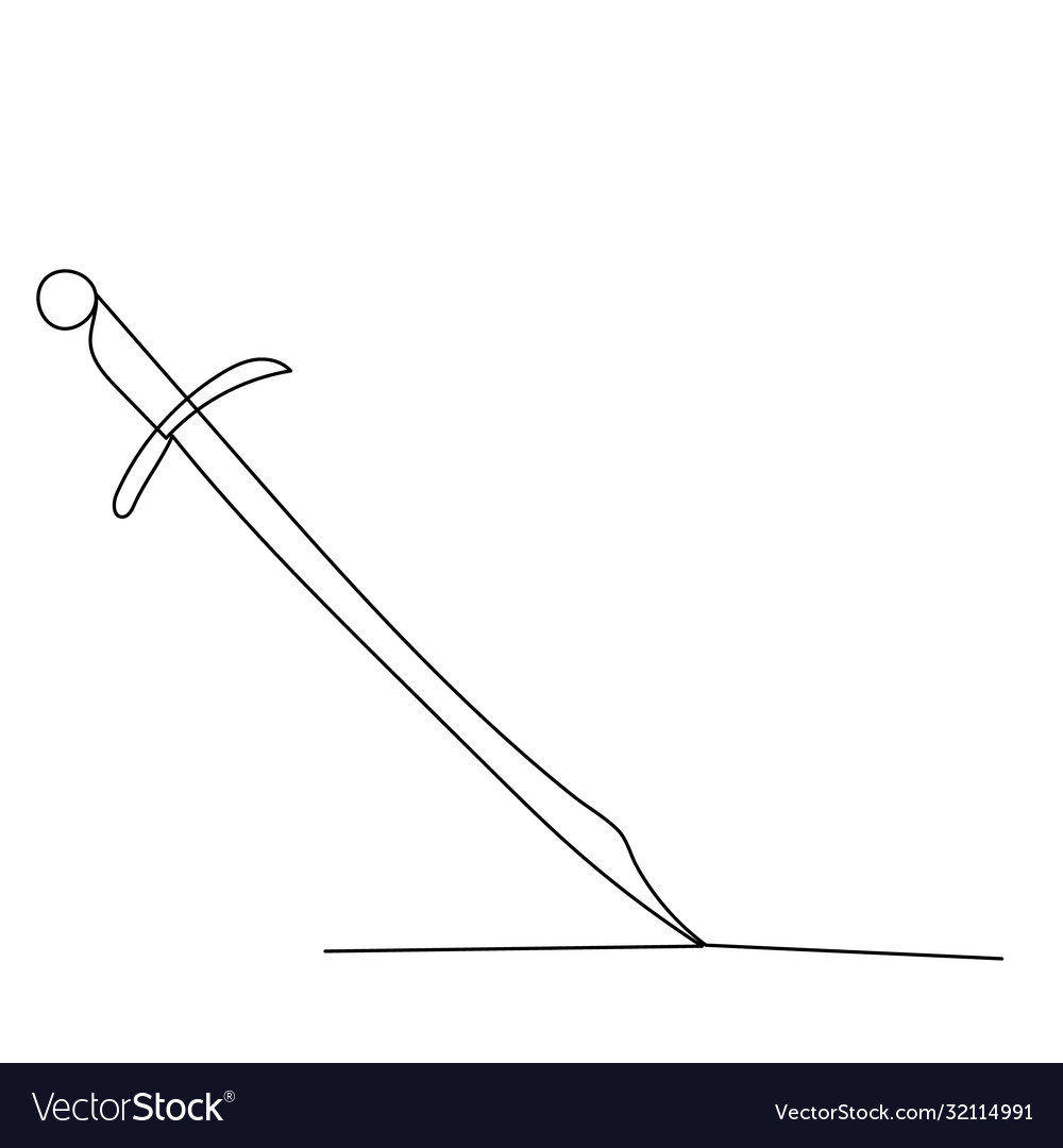 Single one line drawing two crossed swords icon, metal sword, European  straight swords, realistic sword isolated. European straight swords.  Daggers, knifes. Continuous line draw design graphic vector 23860540 Vector  Art at Vecteezy