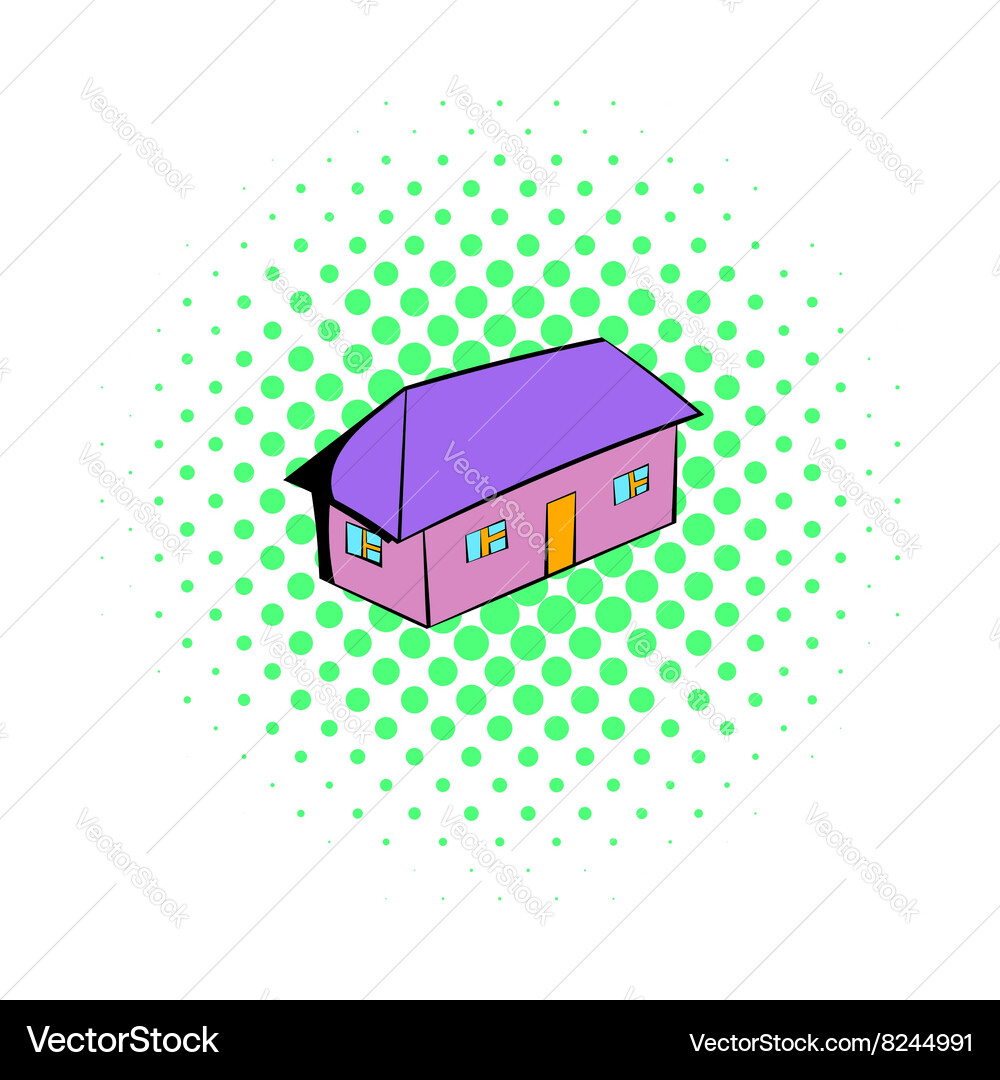 Small cottage icon comics style Royalty Free Vector Image