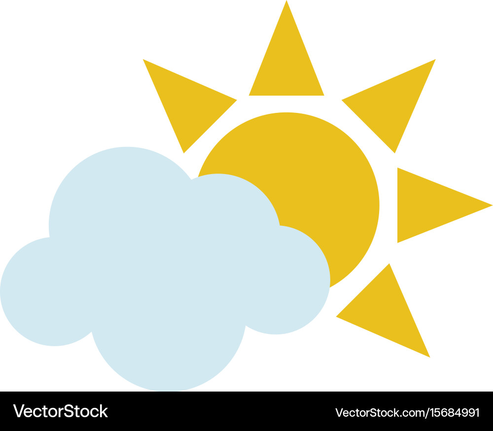 Sun and cloud icon image Royalty Free Vector Image