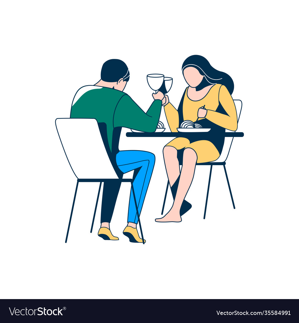 Young Couple Drinking Wine Royalty Free Vector Image