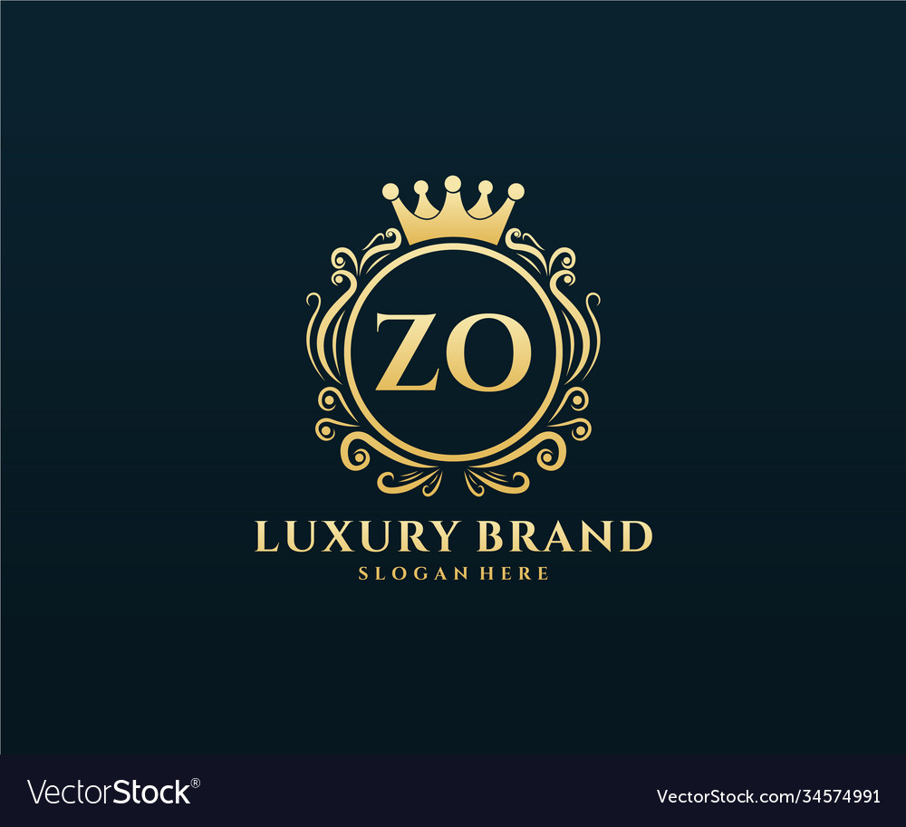 Zo initial letter gold calligraphic feminine