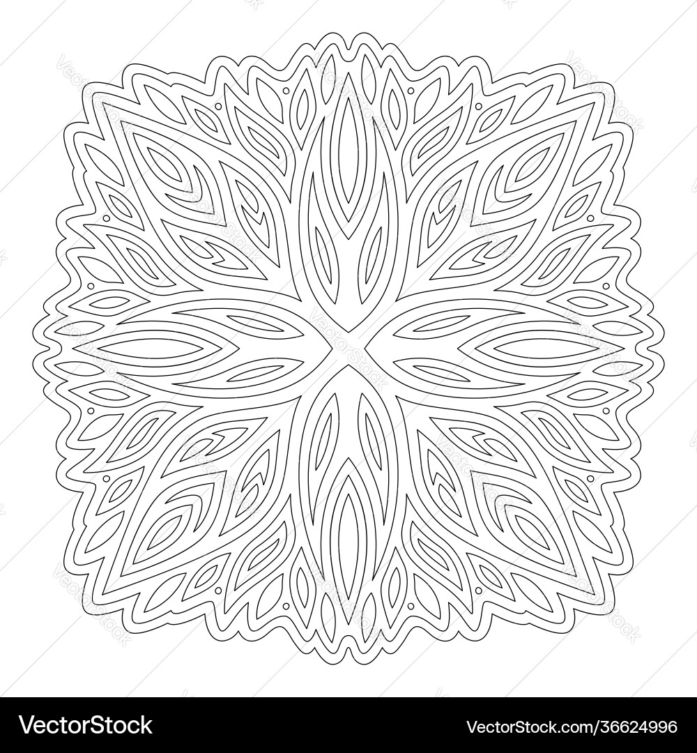 Coloring book art with abstract linear pattern Vector Image