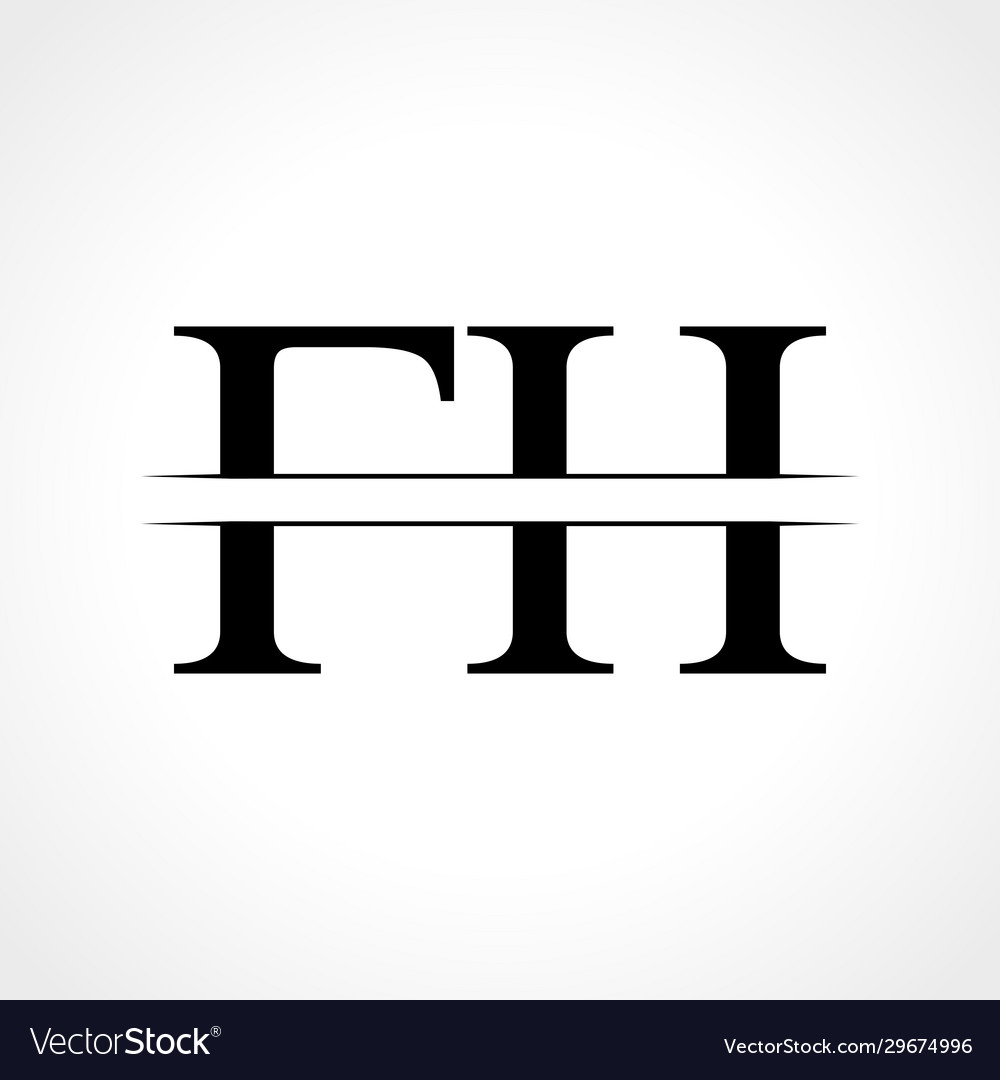 Fh letter type logo design template abstract