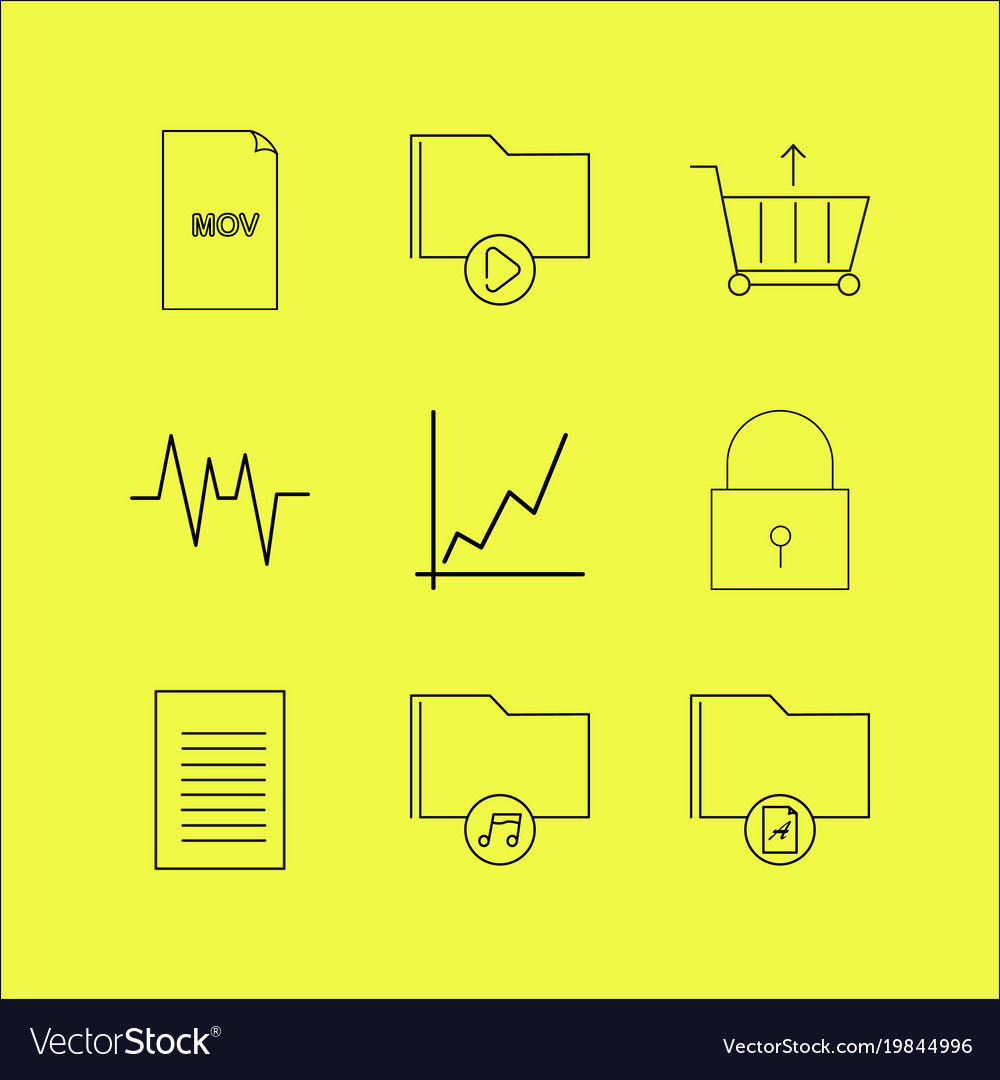 Dateien und Ordner lineare Icon setzen einfache Umriss