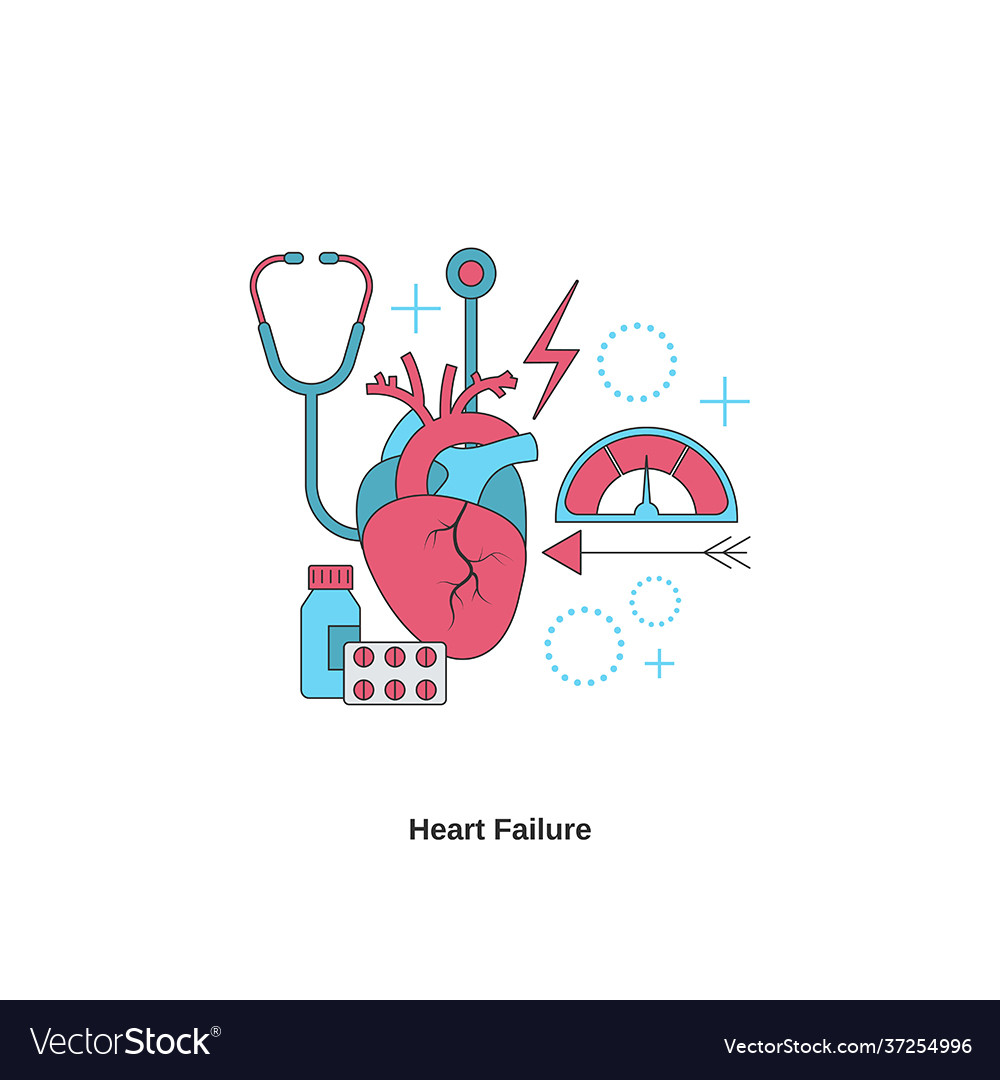 Heart failure concept failure concept Royalty Free Vector